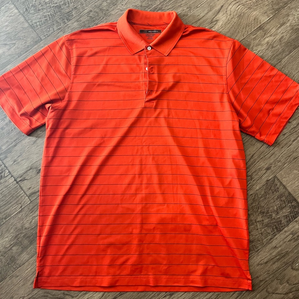 Greg Norman Striped Golf Shirt